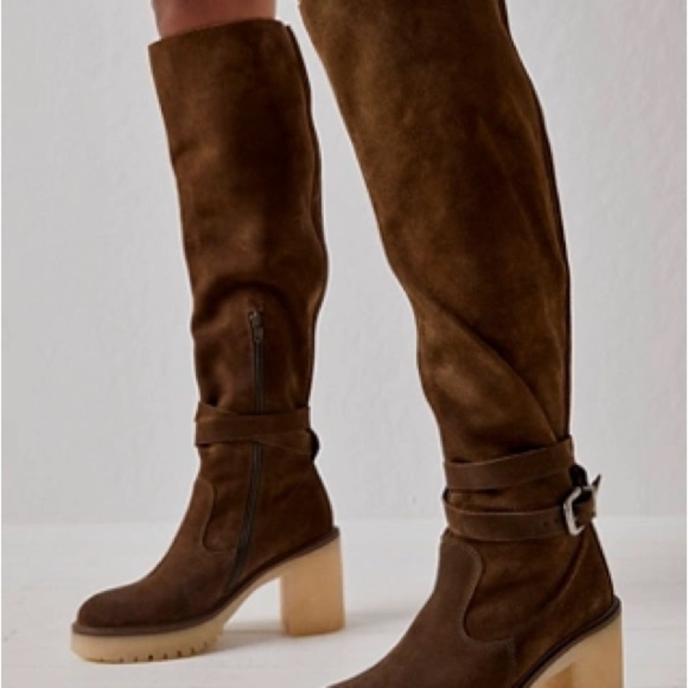Free People Jasper Over the  Knee-High Suede Boots size 7